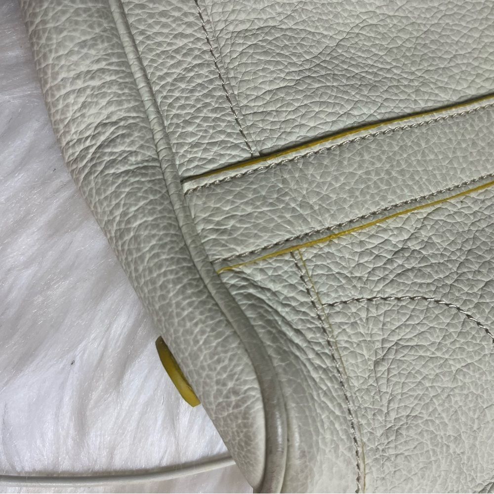 J Crew Borge Garveri Pebbled Leather off White Uptown large Tote. - Picture 10 of 16